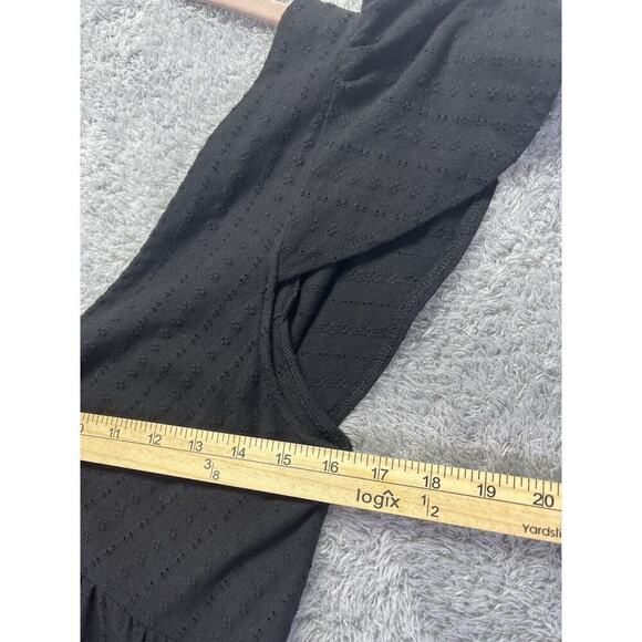 Betsy Johnson Eyelet Flutter Sleeve Maxi Dress Black Medium - Picture 6 of 9